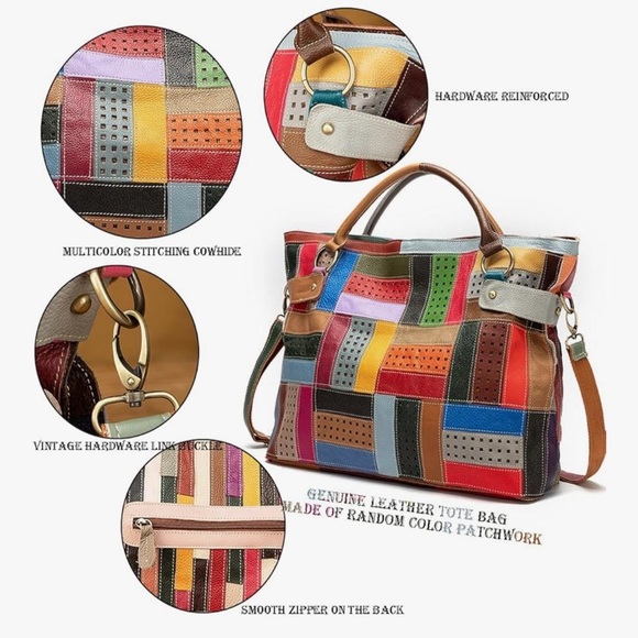 Colorful Patchwork Tote Bag - Picture 5 of 14